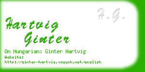 hartvig ginter business card